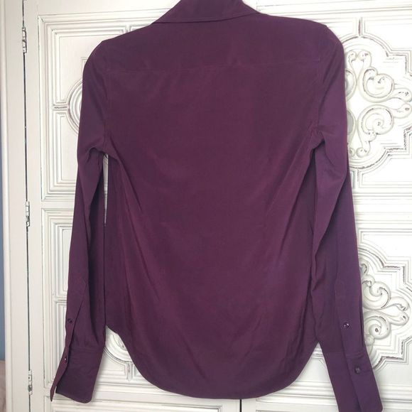 Ralph Lauren black label burgundy silk blend blouse size 2 - Picture 6 of 16